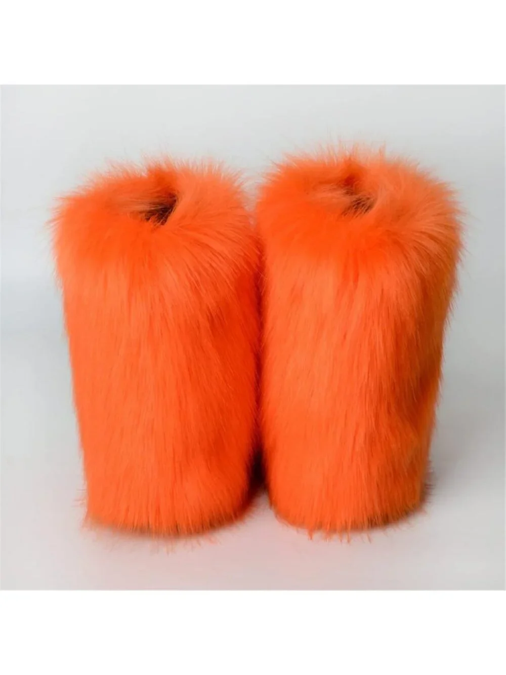 Cozy Faux Fur Mid-Calf Winter Boots | Fluffy Fuzzy Snow Shoes for Outdoor Wear